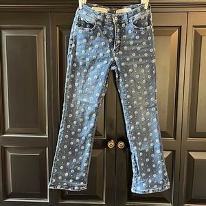 Pilcro High Rise Bootcut Embroidered Denim Jeans